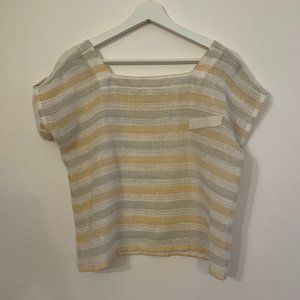 Vintage Linen Blend Striped Two-Piece Set